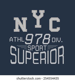 NYC athletic typographic for T-shirt design,vector illustration