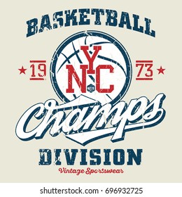 NYC Basketball Champs - Tee Design For Print