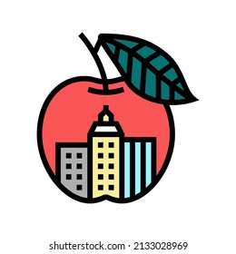 nyc big apple color icon vector. nyc big apple sign. isolated symbol illustration