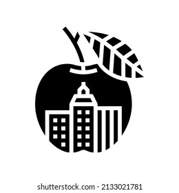 Nyc Big Apple Glyph Icon Vector. Nyc Big Apple Sign. Isolated Contour Symbol Black Illustration