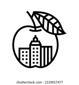 nyc big apple line icon vector. nyc big apple sign. isolated contour symbol black illustration