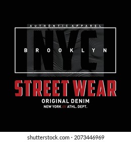 NYC, Brooklyn athletic t-shirt design. New York typography graphics for sport apparel. Vector illustration
