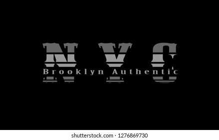 nyc brooklyn authentic typography illustration for t shirt design vector