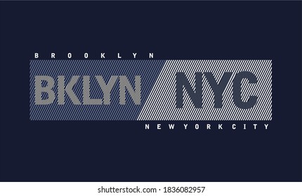 NYC ,brooklyn . graphic design typography for t shirt print,vector illustration