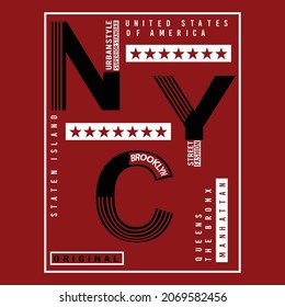 nyc brooklyn staten island design typography vector illustration