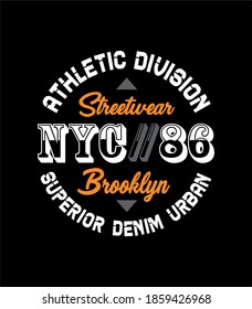  NYC  Brooklyn typography college t-shirt graphics, vectors