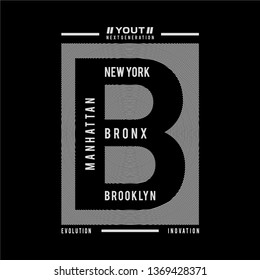 Nyc brooklyn typography graphic design for print t shirt