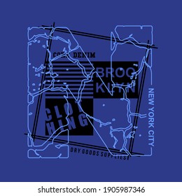 NYC brooklyn, typography graphic design, for t-shirt prints, vector illustration
