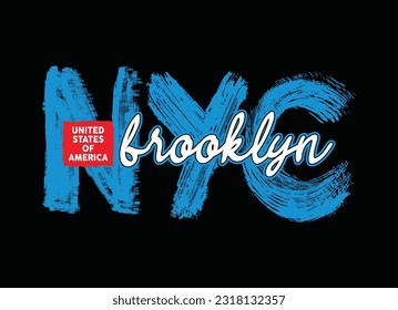 NYC brooklyn, typography t shirt design, vector illustration