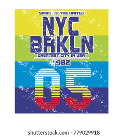 NYC BROOKLYN  typography t shirt design