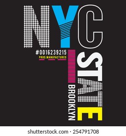 NYC Brooklyn typography, t-shirt graphics, vectors