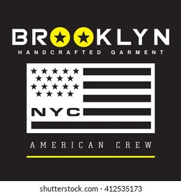 NYC Brooklyn typography, t-shirt graphics, vectors