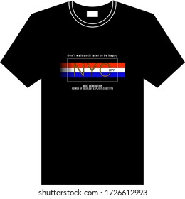 NYC CITY TEXT TYPOGRAPHY VECTOR GRAFIK FASHION STIL NEUES KONZEPT LAND SHIRT