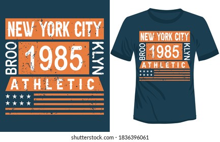 NYC classic vector t-shirt design with the Brooklyn text print-ready t-shirt design. Athletic 1985 Brooklyn vector design 