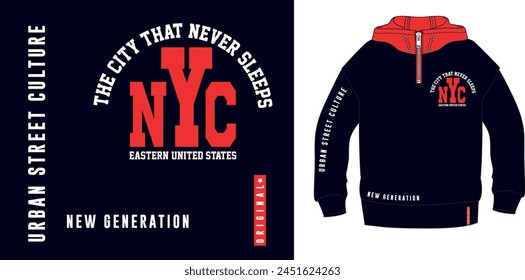 Nyc college slogan vector illustration for t-shirt and other uses