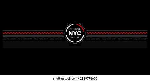 nyc college typography design tee for t shirt,vector illustration