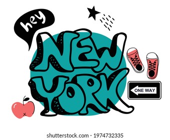 NYC design for clothing print, poster, card, web, ads