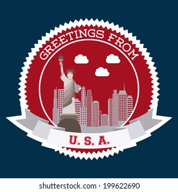 NYC design over blue background, vector illustration