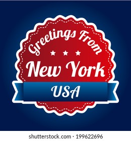 NYC design over blue background, vector illustration