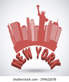 NYC design over gray background, vector illustration