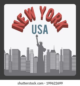 NYC design over gray background, vector illustration