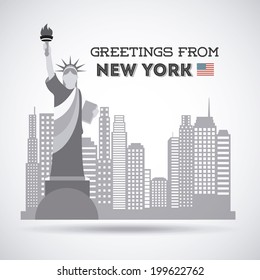 NYC design over gray background, vector illustration