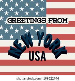 NYC design over usa flag background, vector illustration