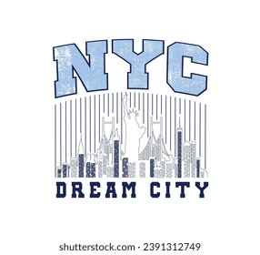 nyc dream city vector design para camisetas , capucha, sudadera , banner, afiche y otros