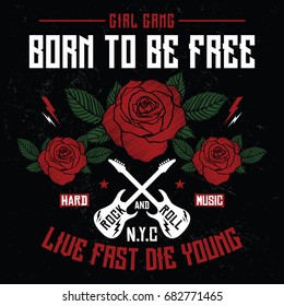 Nyc girl gang, embroidery rose slogan fashion patch, rose with leaves, fashion patches, badges  typography, t-shirt graphics, vectors