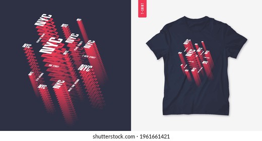 Nyc Graphic Mens Isometric Tshirt Design Stock Vector (Royalty Free ...
