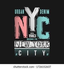 nyc graphic typography design, vector illustration cool and good for t shirt print