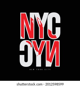 NYC, illustration typography. perfect for t shirt design
