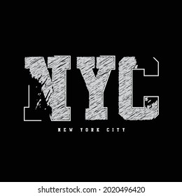 NYC illustration typography. perfect for t shirt design