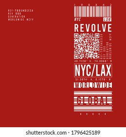 NYC LAX graphic slogan back and chest vector print