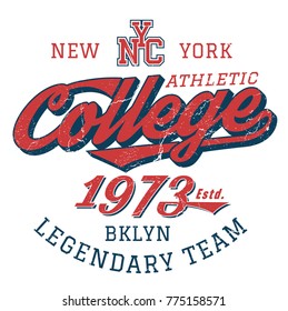 NYC Legendary College Team - Tee Design For Print