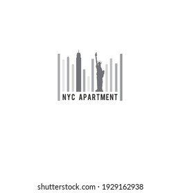 NYC Liberty Building Skyscraper Logo Inspiration Construction Apartment Real Estate Company