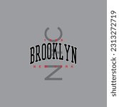 NYC, light gray background, brooklyn in black, New York 1898 in red.
Fashion Design, Vectors for t-shirts and endless applications.