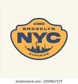 nyc logo design with city silouette vector for t-shirt, poster, typography or your brand. vector