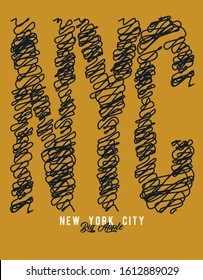 nyc new york city big apple slogan vector for t-shirt