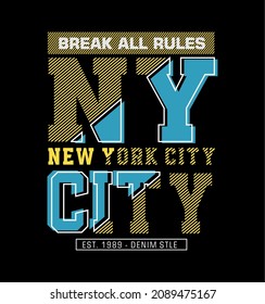 NYC New york city design typography vector t shirt graphics