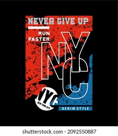 nyc new york city grunge color vector typography t shirt graphics print