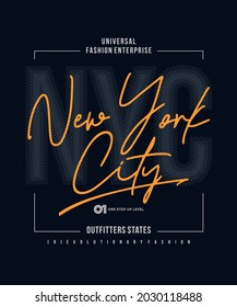 NYC, New York City modern and stylish typography slogan. Colorful abstract design vector illustration for print tee shirt, typography, background, poster and more uses.