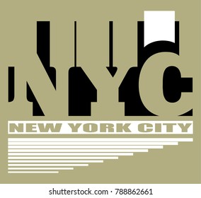 NYC. New York City. T-shirt graphics.