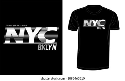 NYC New York City typography for print t shirt