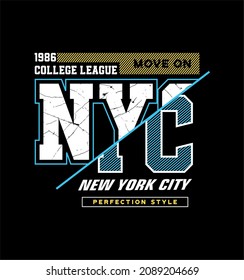 NYC New york city typography graphic vector illustration