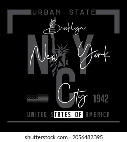 NYC New York City urban state united states of America Brooklyn 1942 vector illustration