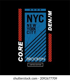 NYC new york city vector typography t shirt graphics print