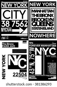 NYC / NEW YORK DISTRICT / Stock Vector Illustration: T-Shirt Design / Print Design