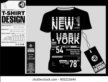 NYC / NEW YORK DISTRICT / Stock Vector Illustration: T-Shirt Design / Print Design