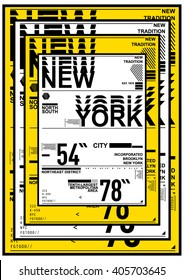 NYC / NEW YORK DISTRICT / Stock Vector Illustration: T-Shirt Design / Print Design